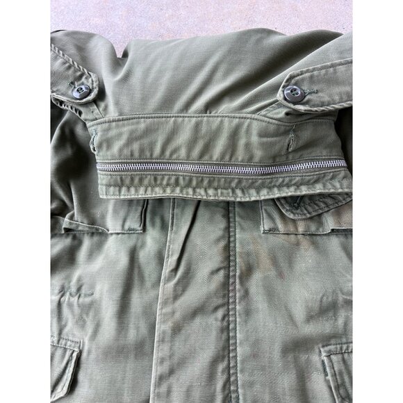 Vintage Military Style Olive Green Jacket With 1-800 Get Lost Patch B4 - Picture 6 of 7